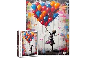 Tucocoo Puzzle de ballons colorés pour adultes de 1000 pièces, puzzle street art Banksy de 69 x 51 cm, puzzle coloré pour décoration d’intérieur