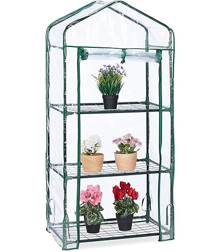 Serra Da Balcone 4 Ripiani 158x70x50 Cm Verde - Per Orto E Piante - Facile Assemblaggio E Protezione - Foto 9