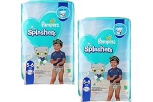 BAMBOORIA 2 Packs of Pampers Splashers Disposable Swim Nappies Size 5-6 | 10 Swimming Nappies Each, 20 Nappies | Pampers Newborn Nappies for Optimal Protection in Water