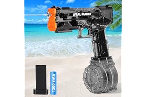 ARTCOOL Cool Stronger Electric Water Gun for Kid/Aldult,Transparent Automatic Squirt Guns High Powered IP67 Waterproof,Water Guns with 400 Ammos for Outdoor Summer Beach Pool （Black）