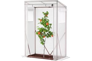 UDPATIO Tomato Greenhouse, Small Foil Greenhouse, Tomato Greenhouse with Roll-Up Door and 4 x Ground Hooks, Sturdy Propagation House, Vegetable Greenhouse for Soil, Garden, 150 x 100 x 50 cm