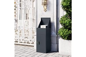 ‎VEEHAUS VEEHAUS Paketbriefkasten Schwarz Groß Briefkasten Verzinktes Blech Paketbox Draussen Groß XL Und Postbox Für Pakete Briefkasten Mit Paketfach (Lukke, Anthrazit)
