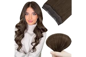 Easyouth Wire Hair Extensions Real Hair Brown Invisible Wire Human Hair Extensions 14 Inch 70g Darkest Brown Secret Wire Extensions Brown Hair