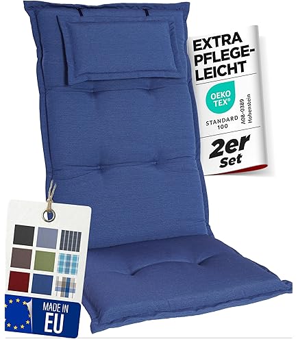 Schommelstoel, kussens met hoge rugleuning, zacht en comfortabel zitkussen, hoge rugleuning, van katoen en linnen, 120 x 50, ideaal voor fauteuil/strandstoel /schommelstoel/ligstoel/bank, violet