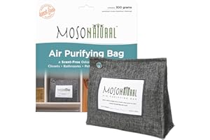 Moso Natural Sac purifiant d'air 300 g - Éliminateur d'odeurs sans parfum pour placards, salles de bains, buanderies, zones pour animaux domestiques - Absorbeur d'odeurs en charbon de bambou Moso de