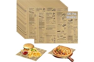 GOSHIES 150 Feuilles Papier D'Emballage Frites Alimentaire 28 x 38cm Papier Journal Alimentaire papier cuisson pour Sandwich, Frites, Hamburger