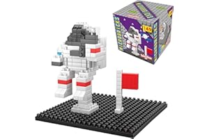 Microbricks - Astronauta Spaziale di Deluxebase. Mini Mattoncini a Incastro Missione Apollo. Puzzle 3D per Bambini semplicissimo da Utilizzare a Tema Spazio