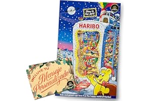Calendrier de l’Avent HARIBO 2025 · Édition Lumineuse Brille dans le Noir · 24 Sachets de Bonbons Gélifiés Variés · Inclut Carte Personnalisée Cia&Co · Idéal Enfant, Famille ou Cadeau Original de Noël