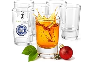 idea-station Straight vasos de chupito - 6 piezas - 4 cl (40 ml) - vasos de chupito modernos de vidrio - perfectos para fiestas, espíritua, tequila, vodka, licor