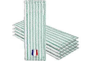 Okaei - Housse de serpillière 5 Piece (40 CM) - Housse en 100% Microfibre Premium Vert - Optimale pour Le Nettoyage en Profondeur des sols Lisses et légèrement irréguliers