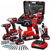 Kimmeer Plus 21V Li-Ion 6&rsquo;lı Profesyonel Ak&uuml;l&uuml; Kombo Set &ndash; Kırıcı Delici Hilti, 13mm Metal Mandren Vidalama, Devir Ayarlı Taş