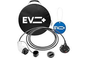 EV + Extensor para Coche Eléctrico Tipo 2 a Tipo 2 IEC62196, 5 Metros Cargadores de Coches Eléctricos EV PHEV, Cargador de Vehículo Portátil, Cable de Carga Monofásico 32A (7.2 kW) Negro, Estuche