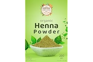 AROMA HERBS & SPICES SUPREME QUALITY Aroma's Finest Organic Henna for Hair | (200g/7.05oz) | 100% Pure & Natural | Organic Henna Powder (Mehndi) Hair Colour, Triple Sifted Body Art Quality, Ammonia Free Hair Dye