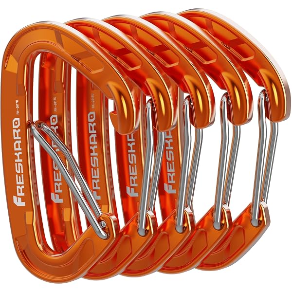 10 Mousquetons En Aluminium BOUMVID - 47x22mm - 5 Couleurs - Légers Et Résistants - Pour Sacs, Camping, Clés