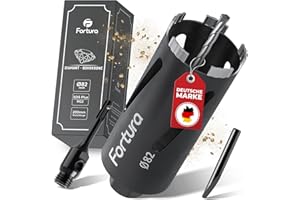 Fortura® Kernbohrer/Bohrkrone Ø32-162mm / 200mm Länge/SDS Plus/Dosenbohrer/Diamantbohrkrone/Bohrkrone Steckdose/Kernlochbohrer/Diamant(Ø82x200mm)