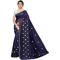 Anni Designer Women's Chanderi Embroided Style Saree With Blouse Piece
