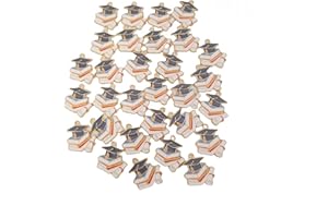 C.X.Y. Set di 30 ciondoli Charms applicazione pendente per bomboniere laurea rosso, Cappello da laurea, berretto da dottorato