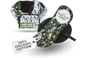 NATISSY Protèges-slip lavables réutilisables avec imprimé antidérapant pour ados (S, x7); lavables à haute T°, 100% respirants, protection douce en coton bio pour pertes blanches et usage quotidien (sans PUL)