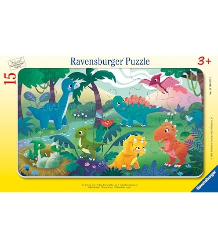 Bigjigs Toys Dinosaurier Puzzle – 3 Holzpuzzles Mit Je 6 Teilen, Für Kinder Ab 2 Jahren
