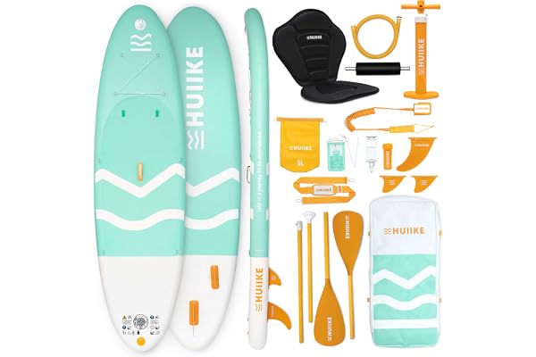 HUIIKE Paddle Gonflable Adulte avec Accessoires Inclus, Pagaie, Ailerons, Pompe. Planche de Stand Up Paddle Grande Stabilité et Résistance. 305 x 84 x 15 cm, Jusqu'à 130 kg