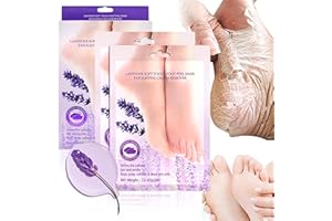 MRCUVARYAS 2 pary lawendowych maseczek do usuwania zrogowaciałego naskórka, do usuwania zrogowaciałego naskórka, intensywnie pielęgnująca maska do stóp, peeling do stóp, naturalna i delikatna pielęgnacja stóp,