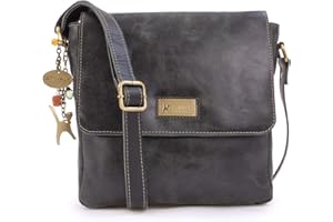 Catwalk Collection Handbags - Borsa a Tracolla in Pelle Invecchiata - Borsa Messenger Media da Donna - Borsa da Giorno Formato A5 - Sabine M