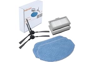 BAKUUM Pack de Accesorios para Cecotec Conga 999 Origin y 999 Map. Contenido del Kit: 2 Mopas, 2 Filtros, 2 Carcasas de Silicona, 2 cepillos Laterales Escobillas (Kit de 8 Piezas)