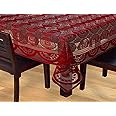 Kuber Industries Circle Design Cotton Round 6 Seater Dining Table Cover (KUBMART02712, Maroon)(Pack of 1)