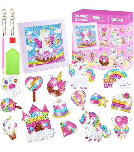 Kit Diamond Painting Stitch - 10 Adesivi Anime Con Diamanti 5D Per Bambini