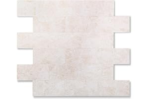 OYASIMI PVC Self Adhesive Wall Tiles, Creamy Stone Stick on Tiles for Kitchen,Bathroom, Peel and Stick Splashback 3D Wall Tile Stickers (30cm x 30cm)