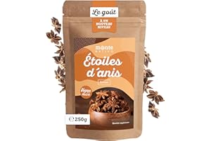 Аnis étoilé Monte Nativo (250g) - Anis Etoile - Badiane Anis étoilé - Épices aromatiques séchées avec soin, idéales pour Cuisiner et Assaisonner - Arôme et Goût intenses