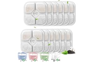 OUZIONZ 16 Stück Katzenbrunnen Filter für 2,5L Trinkbrunnen für Katze Ersatzfilter, Katzenbrunnenfilter mit Harz Aktivkohle Dreischicht Filtrationssystem für 43717 Filter Katzenbrunnen für Katze(Weiß)
