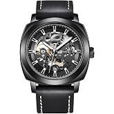 BENYAR Automatic Mechanical Watch for Men | Skeleton Dial Analog Watch | Genuine Leather Strap | 30M Water Resistant | Luxury