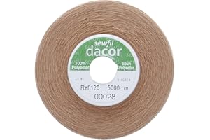 Sewfil dacor 120 - Cono de hilo de coser poliéster de 5.000 metros 0028 - Terracota claro