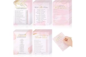 SEPAMOON 50 Pcs Hen Night Party Games, Advice for The Bride Cards, Would She Rather, Who Knows The Bride Best, Who Said It, Wedding Word Game for Hen Do, Bridal Shower Wedding Couples, 5 x 7 Inches, 5 Games