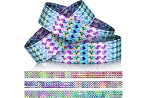 CALKKRER Calkrer Lot de 100 bracelets holographiques étanches pour événements, bracelets fluo pour parcs aquatiques, concerts, festivals, fêtes