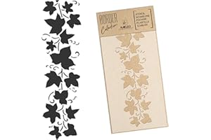 NAKLEO Stencil per Pittura di Bordi 21x45cm, Edera Pianta Rampicante, Modelli Striscia Plastica e Riutilizzabili per Dipengere di Angoli, Fai da te Arte Decorazioni Casa, Pareti Muro Legno Mobili