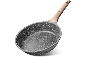 Caannasweis Nonstick Frying Pan Kitchen Granite Skillet, Non Stick Omelette Frying Pans, Omelet Egg Pan, Stone Cookware Chef's Pan, Induction Compatible, PFOA Free Pans for Cooking Gift 20CM