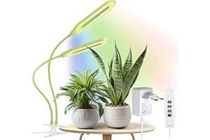 Diivoo Pflanzenlampe LED Vollspektrum für Zimmerpflanzen, Pflanzenlicht mit 2 Licht-Modi & Zeitschaltuhr & 10-Stufen-Dimmung (Einfach B)