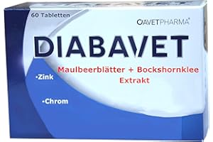 HERBAGARTEN Maulbeerblätter Extrakt hochdosiert, 600mg pro Tabl. Bockshornkleesamen, Zink, Chrom, 60 Tabletten, 1/2 Tabl. 300mg Extrakt, für Zuckerstoffwechsel, normalen Zucker, senken, Diabavet, Tee kapseln