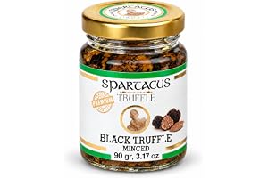Hackad svart tryffel 90g – Konserverade tryfflar i extra jungfruolja – Fin gourmetdelikatess – Inlagda tryffelbitar för pasta, risotto och kötträtter – Tryffelspecialitet