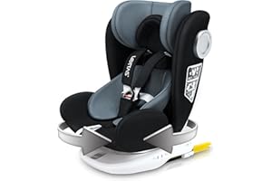 LETTAS Baby Car Seat for Child Group 0+/1/2/3 (0-36 kg/0-12 Year) ISOFIX+ Top Tether Rotation 360° (Black)