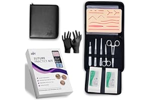 MJW Kit de formation à la suture avec gants en silicone pour étudiants, protection en maille horizontale et verticale pour une meilleure durabilité, à des fins de formation uniquement.