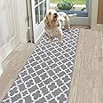 SHACOS Carpet Runner for Hallway Grey Non Slip 60x180cm Machine Washable Kitchen Laundry Room Area Rug Runner Geometric Trellis Floor Door Mat Runner for Hallway Entryway Kitchen Laundry Room