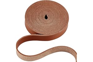GORGECRAFT 2 mX12.5 mm Correa de Cuero Marrón Mate Cordón de Cuero Plano, Pelacables, Cordón Trenzado, Rollo de Cinturón, Suministros de Cuero de Un Solo Lado, Cordón de Imitación para Hacer Bolsos