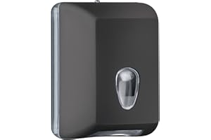 MAR PLAST Dispenser Distributore Porta Carta Igienica A muro per Foglietti Intercalati Colorato Colored Soft Touch (NERO)