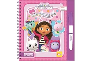LISCIANIGIOCHI Lisciani - GABBY ET LA MAISON MAGIQUE - Carnet Coloriages Magiques à l'Eau GABDORABLE Pour Enfants dès 3 Ans - Livre 12 Pages avec Stylo à Eau - Activité Manuelle - Idée Cadeau Gabby's Dollhouse