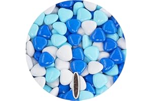 EinsSein 1kg Dragees mariage au chocolat cœur Mix médium blanc-bleu clair-bleu brillant dragées baptême communion amandes feter et recevoir fêter de fete couleur pas cher aux bombe tag voir mes etui