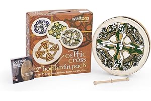 Percussion Plus Bodhran - Cruz gaélica de 30,5 cm con batidor volquete, 30,5 cm de diámetro