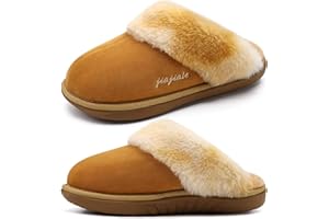jiajiale Femmes Pantoufles Confortable Hiver Chaussons Rembourré Home Chaussures Semelle en Caoutchouc dur Intérieur Extérieur